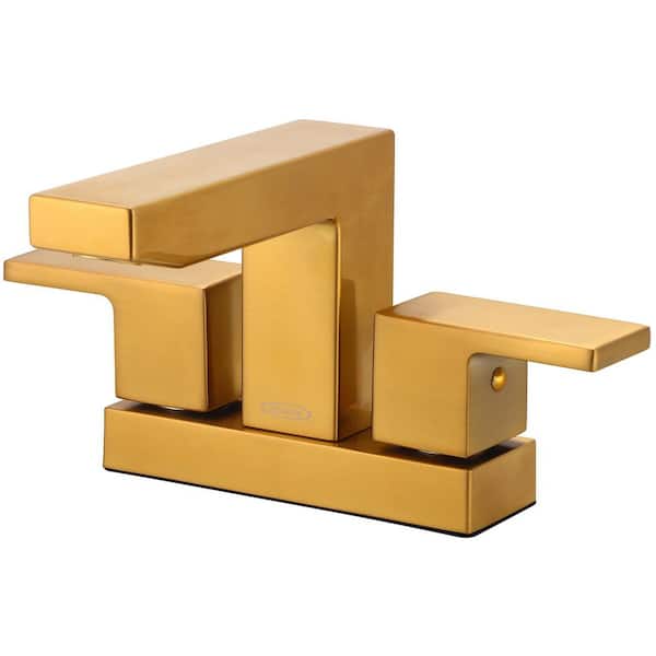 3MO100-BG 4 in. Centerset 2 Handle Bathroom Sink Faucet in Brushed Gold