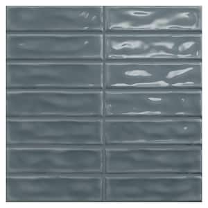 Spanish Lineas Ceramic 8"x 8"x 8mm Wall Tile Case - Blue Mist (25 PCS, 11 Sq. Ft.)