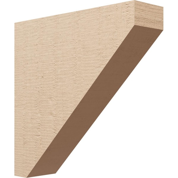 Ekena Millwork Thin Series 1 6 in. x 24 in. x 24 in. Concord Rough Cedar Woodgrain Timberthane Polyurethane Corbel in Primed Tan