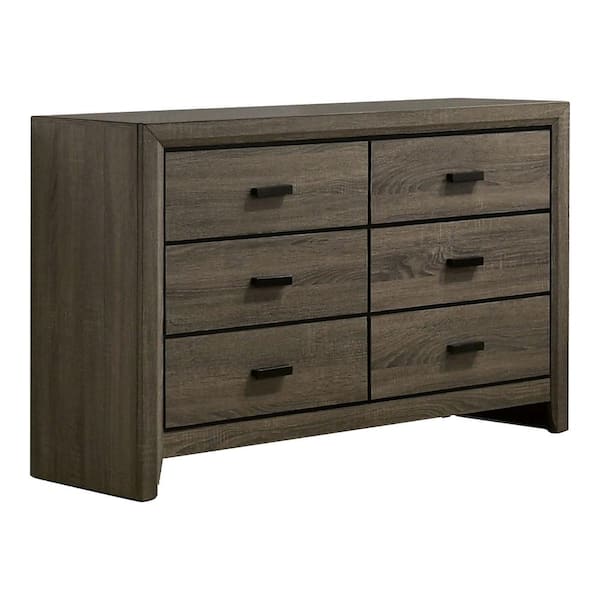 Furniture of America Morningside Gray 6-Drawer 47.25 in. Wide Dresser
