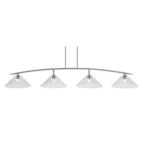 Unbranded Siena 4-Light Graphite Billiard Light with 16 in. Smoke Bubble Glass Shades, no bulbs included