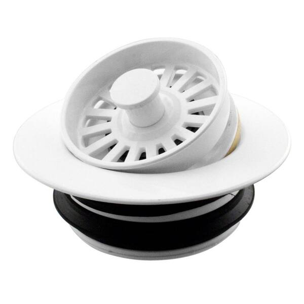 Westbrass Universal Disposal Ring and Strainer Stopper in White