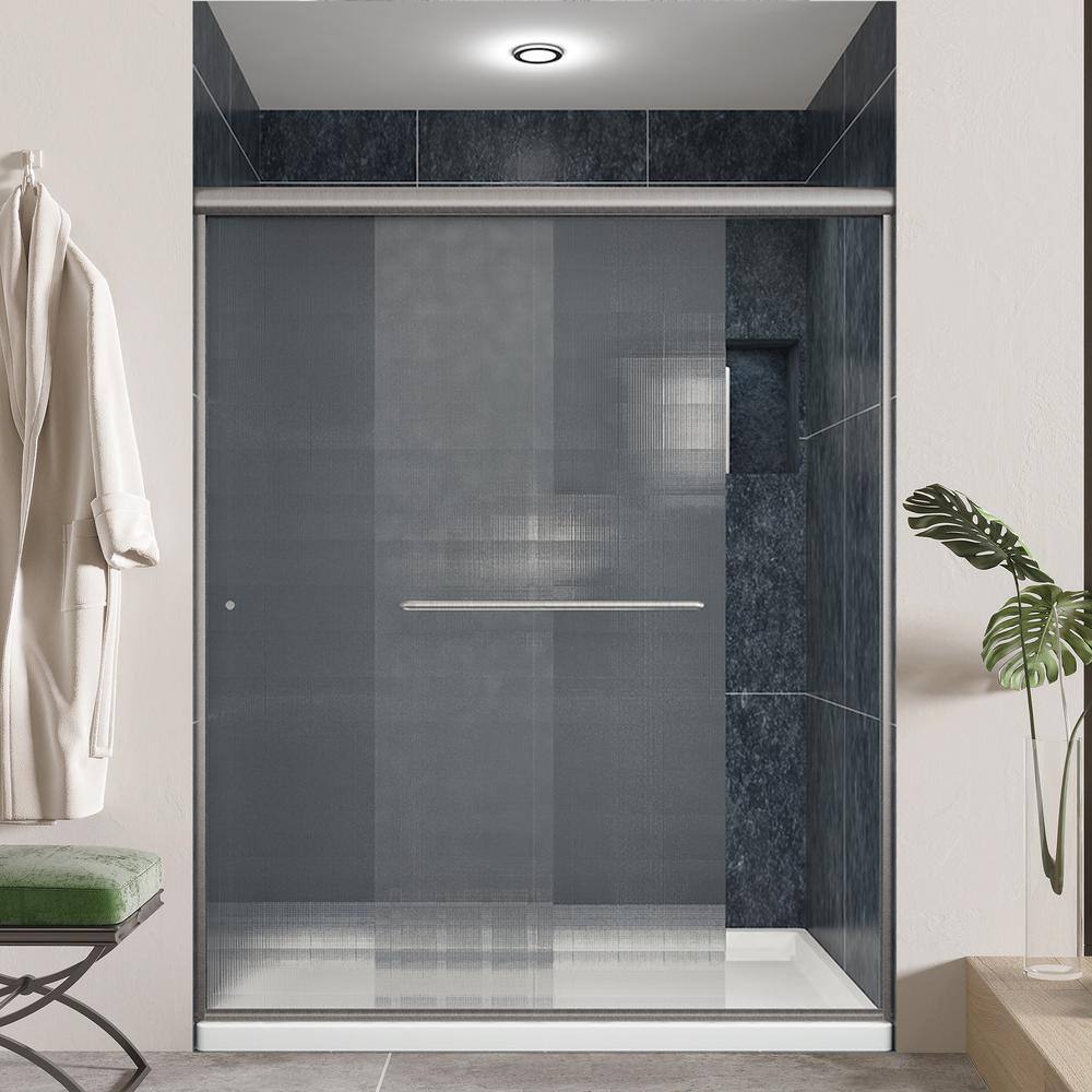 Infinity-Z 60" Distressed Bronze Frameless Sliding Shower Door