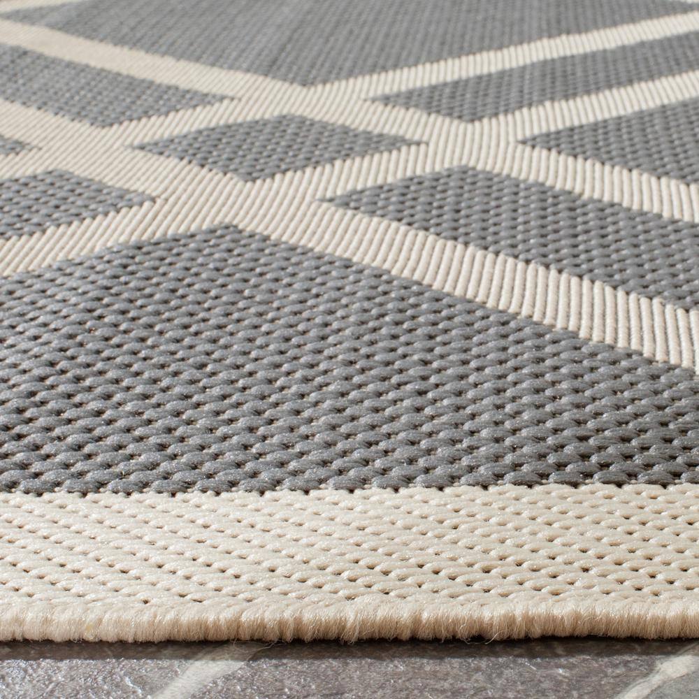Anthracite & Beige Reversible Outdoor Rug, 9' x 12', Easy Care