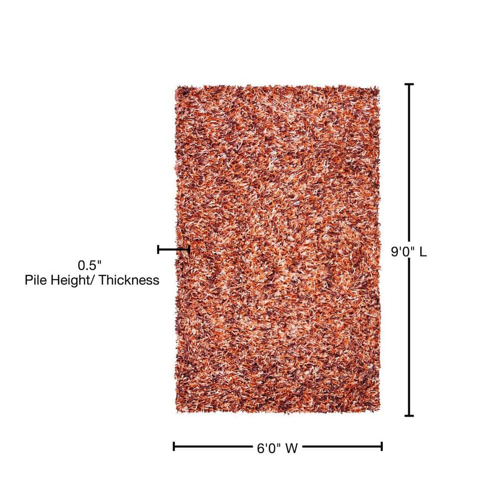 Ivory Shag Elegance Handmade Synthetic Area Rug, 6' x 9'