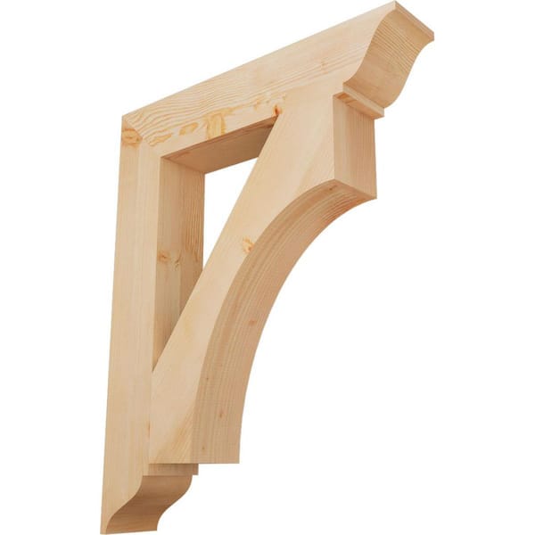 Ekena Millwork 5.5 in. x 40 in. x 32 in. Douglas Fir Westlake Traditional Smooth Bracket