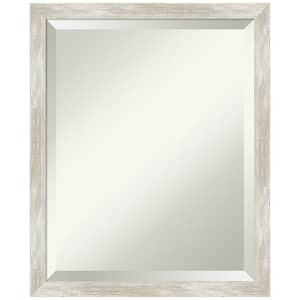 Crackled Metallic 18 in. x 22 in. Modern Rectangle Framed Silver Narrow Bathroom Vanity Mirror