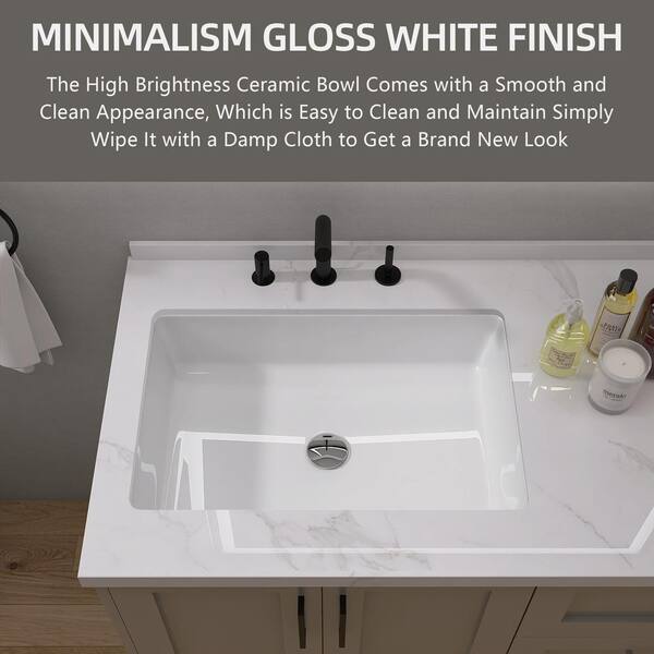 Ｆ様 Zeafive 24 in. Undermount Rectangular Bathroom Sink with