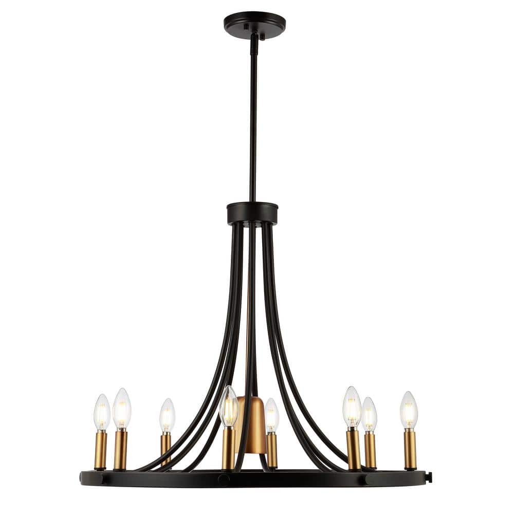 Black Iron Empire Shape Rustic Chandelier Light