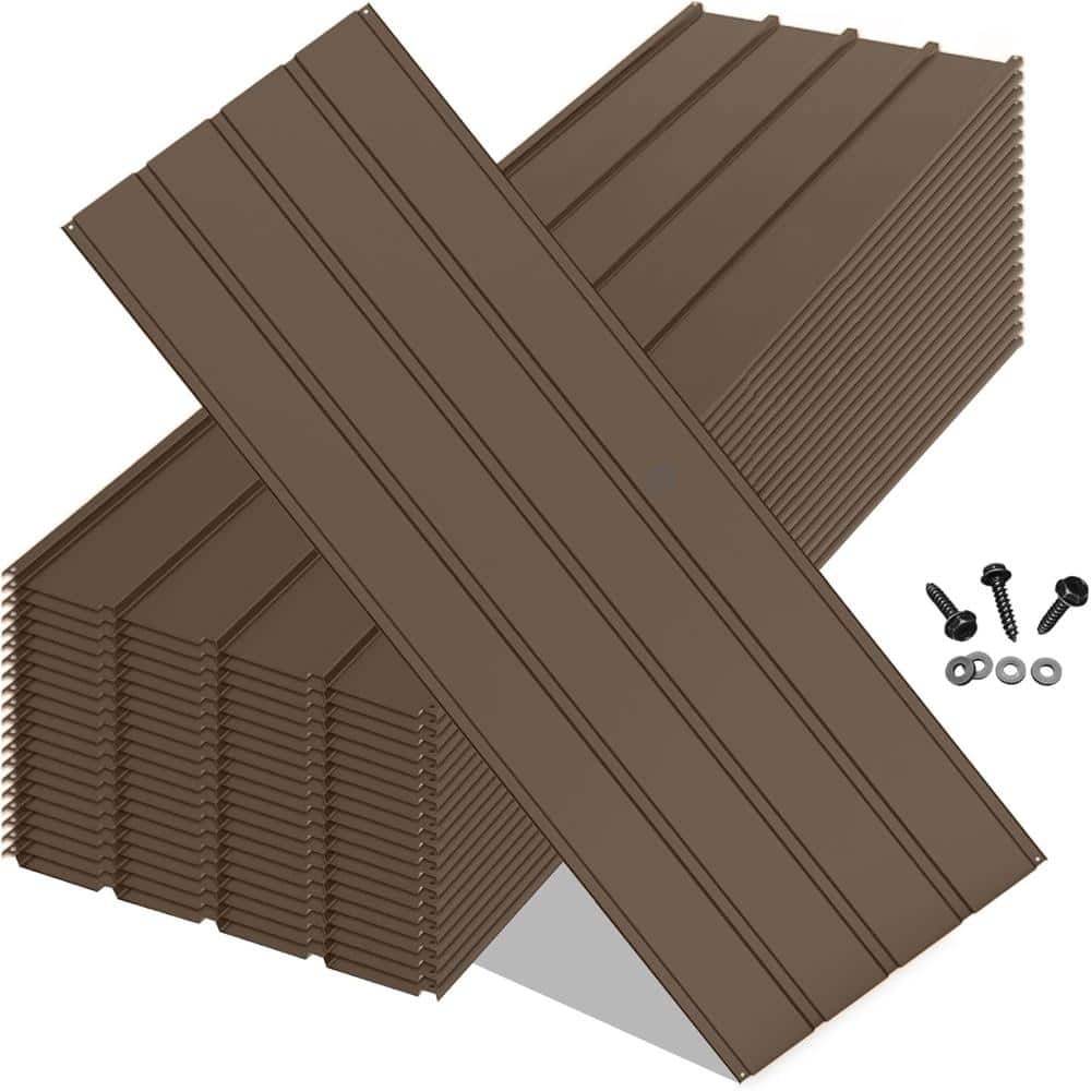 20-Pack Galvanized Metal Roofing Panels, 5.05' x 1.64', Steel Roof & Siding Sheets with Screws price history on PriceWatchPro