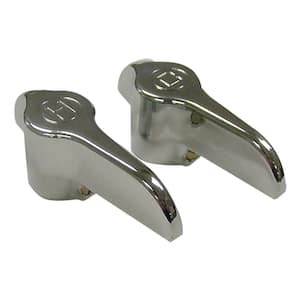 Pair of Universal Faucet Handles with Lever Handle Design in Chrome