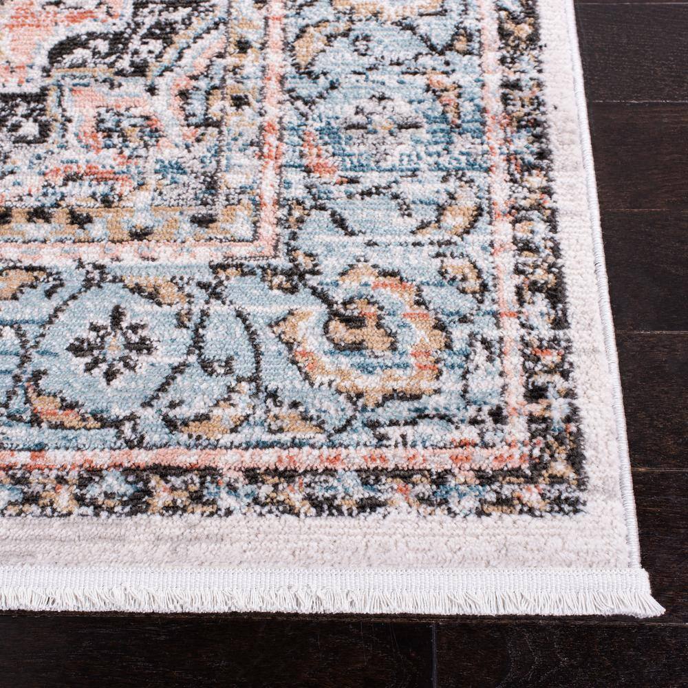 Abstract Elegance 54'' Round Gray Synthetic Area Rug