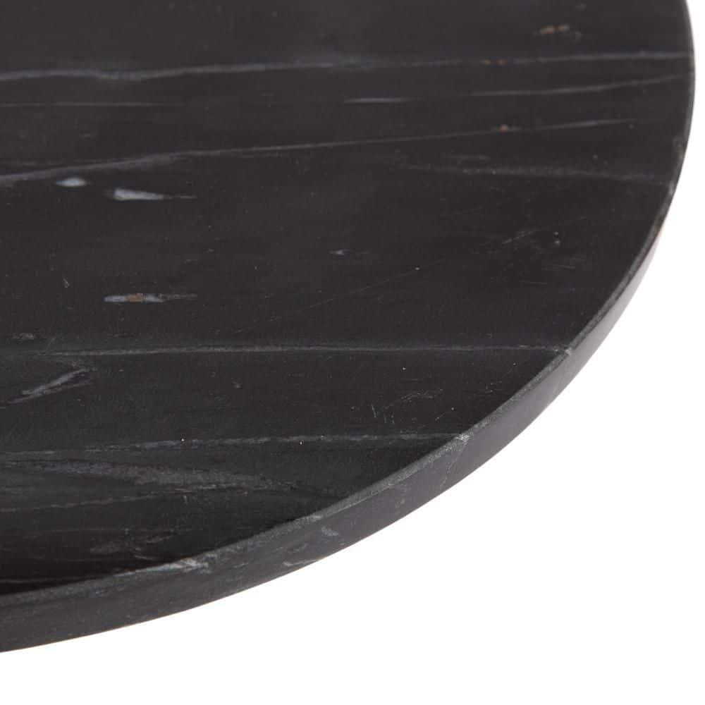Tira 14 in. Black/Gold Round Marble End Table - thumbnail 6