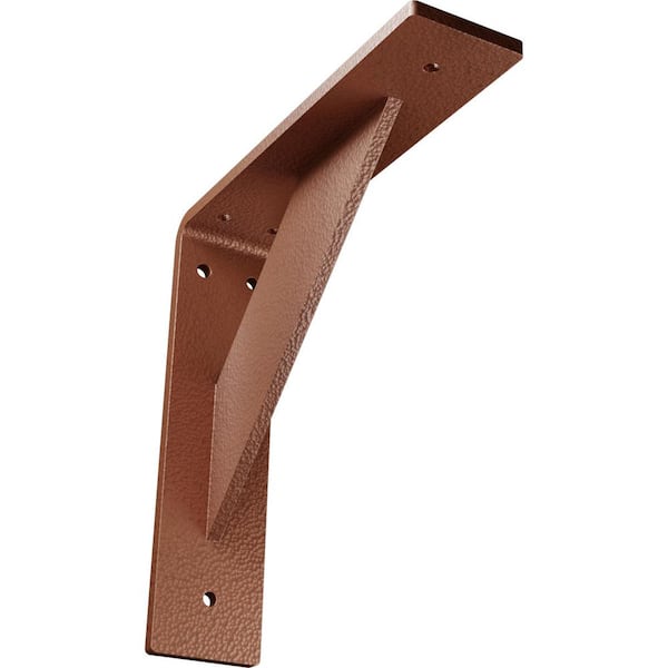 Ekena Millwork 2 in. x 8 in. x 8 in. Steel Hammered Copper Traditional Bracket