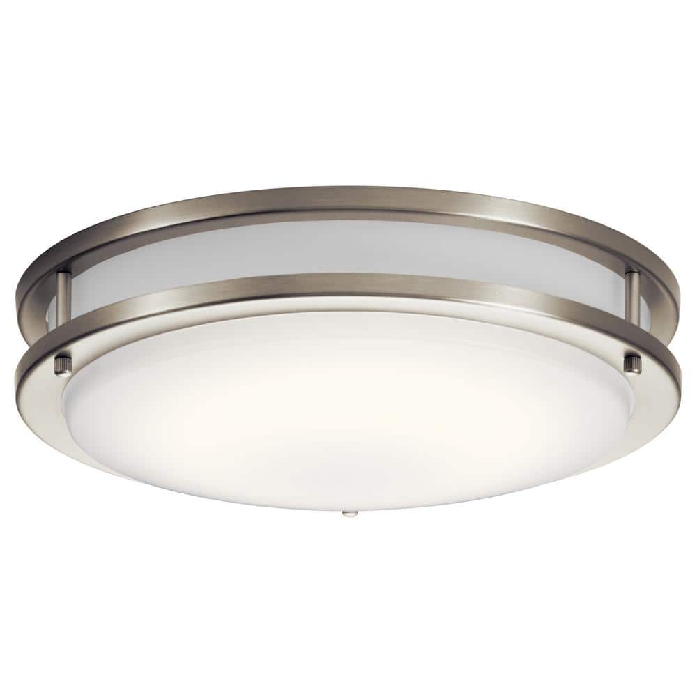 Avon Transitional 14" LED Drum Flush Mount in Brushed Nickel