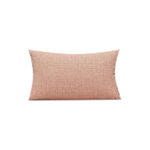 Rajni Pink Fabric and Black Finish Square Outdoor Lumbar Pillow Set of +12 pack