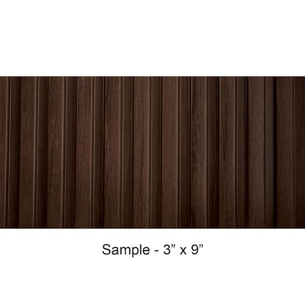 FROM PLAIN TO BEAUTIFUL IN HOURS Take Home Sample - Medium Slats 1/2 in. x 0.25 ft. x 0.75 ft. Teak Brown Glue-Up Foam Wood Wall Panel (1-Piece/Pack)