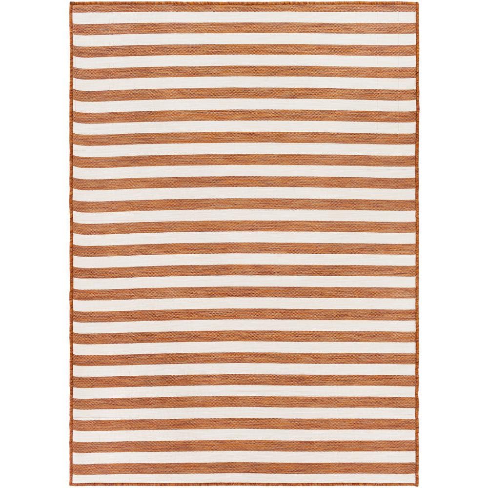 Livabliss Hurley Burnt Orange 5 ft. 3 in. x 7 ft. 3 in. Indoor/Outdoor ...