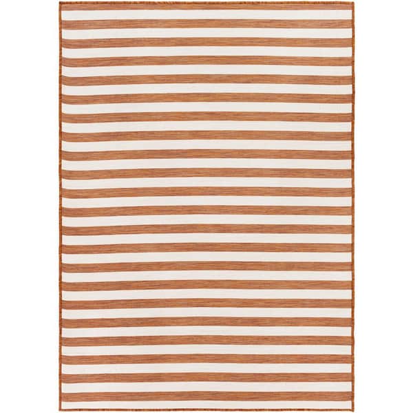 Livabliss Hurley Burnt Orange 5 ft. 3 in. x 7 ft. 3 in. Indoor/Outdoor Area Rug