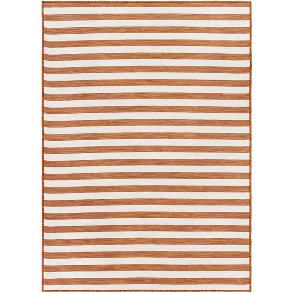 Livabliss Hurley Burnt Orange 6 ft. 7 in. x 9 ft. Indoor/Outdoor Area Rug