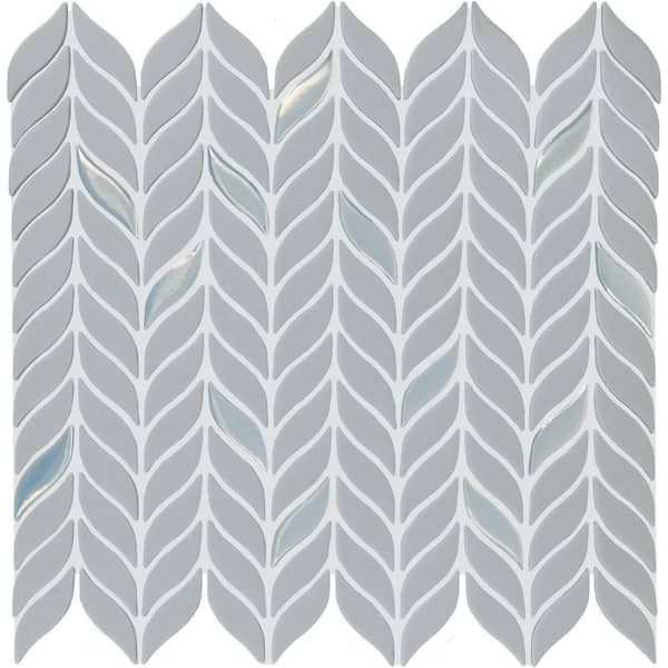 Daltile Starcastle Wonderstar 13 in. x 12 in. Glass Leaf Mosaic Tile (14.7 sq. ft./Case)