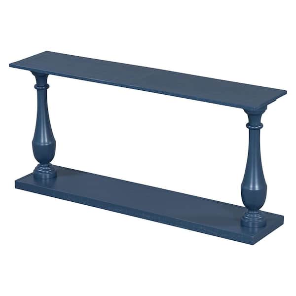 Nestfair 63 in. Navy Blue Rectangle MDF Console Table with Luxurious Pine Veneer