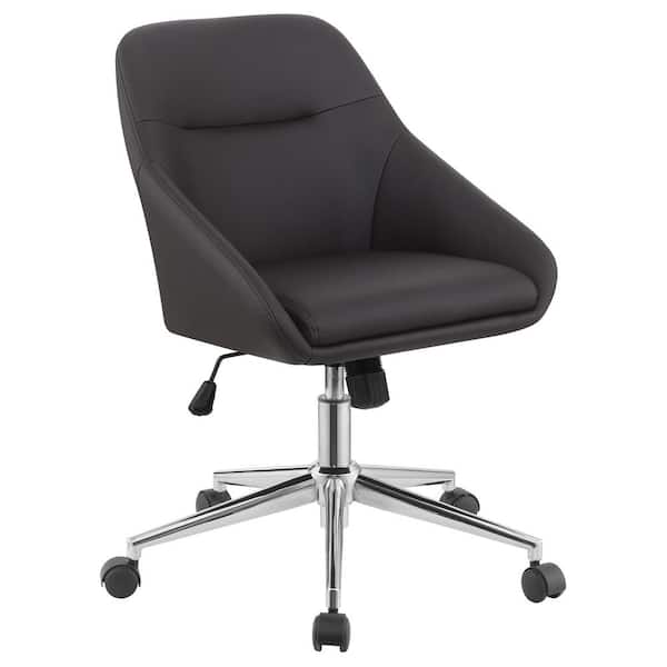 Coaster Brown and Chrome Faux Leather Adjustable Height Office Chair with Casters