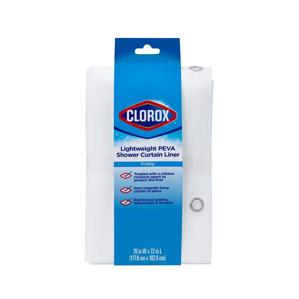 Clorox 70 in. W x 72 in. L Clear Frosty 4G PEVA Shower Curtain