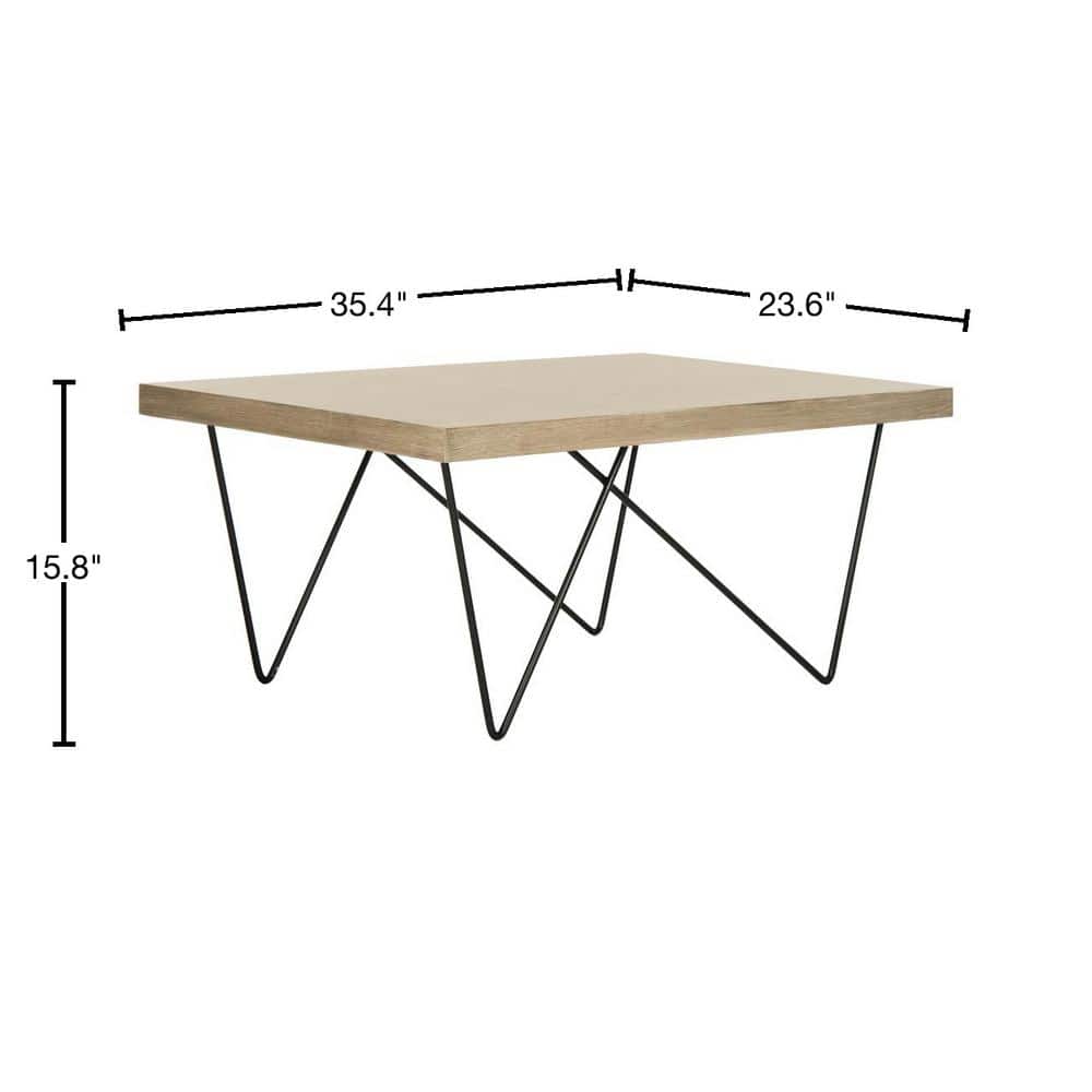 Transitional Brown Wood & Metal Coffee Table with Storage