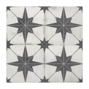 Patterned Black 9 in. x 9 in. Vinyl Peel and Stick Backsplash Stone Composite Wall and Floor Tile (9.12 sq. ft./Case)