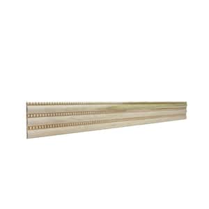 1547-94WHW 0.4375 in. D x 5 in. W x 94.5 in. L Unfinished White Hardwood Large and Small Reed with Bead Panel Moulding