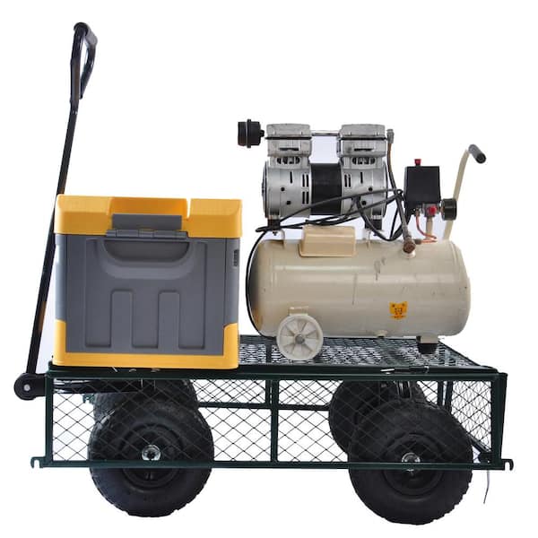 Tunearary 3.5 cu. ft. Metal Garden Cart Green
