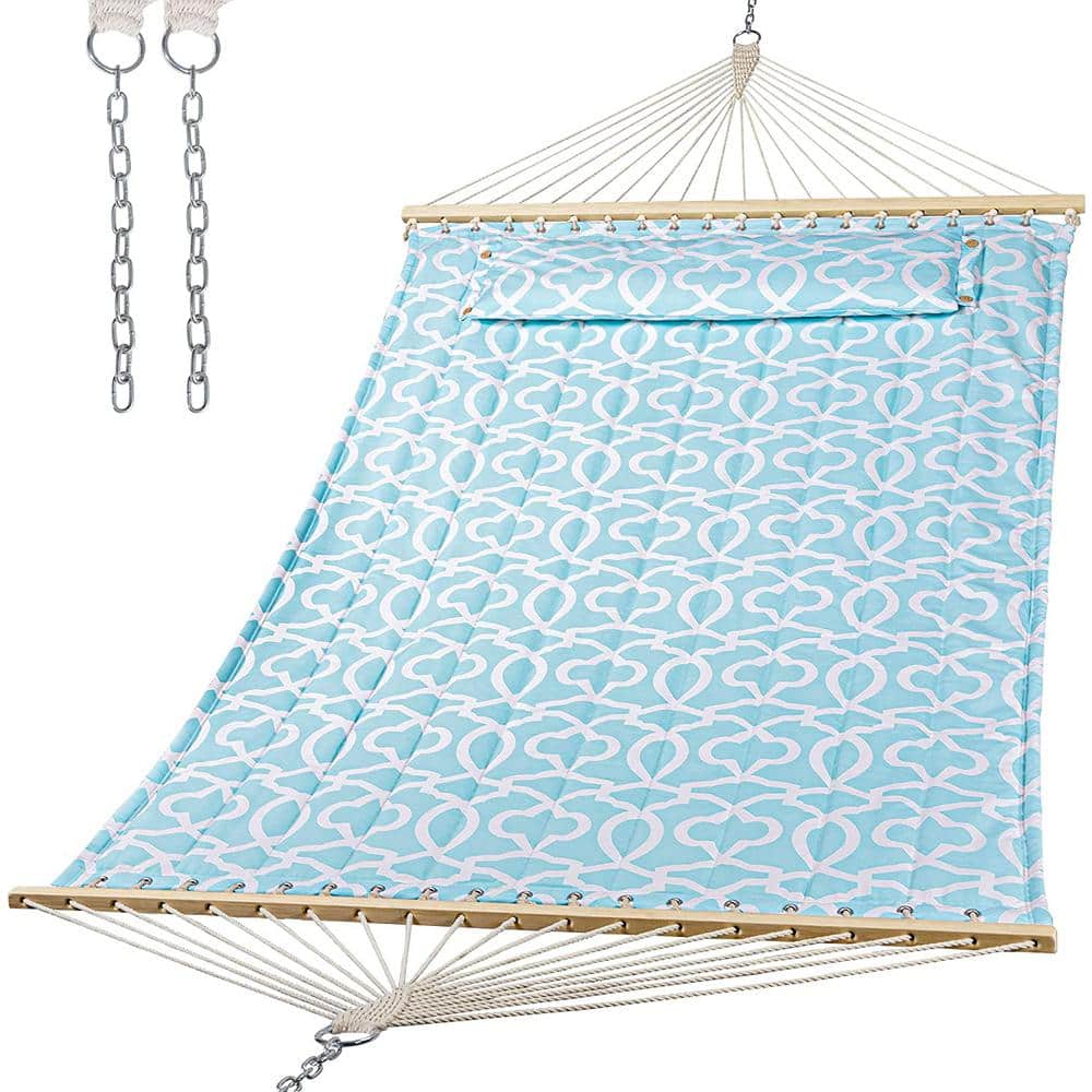 12 ft. Double Tree Hammock with Hardwood Spreader Bar, Extra Large Soft Pil