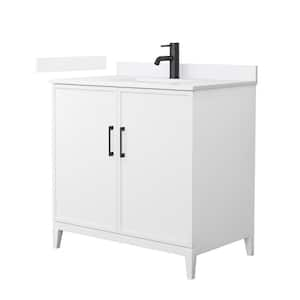 Elan 36 in. W x 22 in. D x 35 in. H Single Bath Vanity in White with White Quartz Top