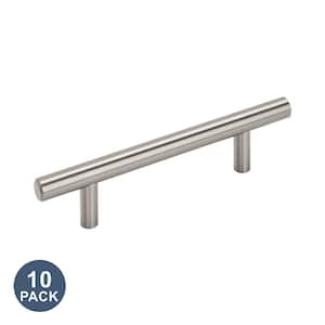 Bar Pulls 3-3/4 in. (96mm) Center-to-Center Satin Nickel Bar Cabinet Pull-10 Pack