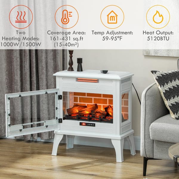 Ahfiwaso 24.4 in. x 27.4 in. Freestanding Electric Fireplace
