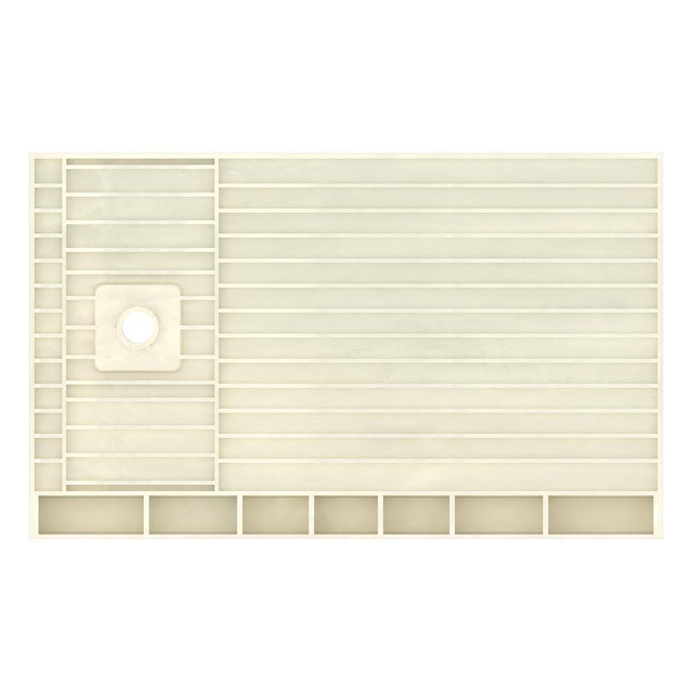 Tile Redi 60" x 36" Polished Chrome Shower Base with Right Drain