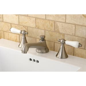 Modern 8 in. Widespread 2-Handle Bathroom Faucet in Brushed Nickel