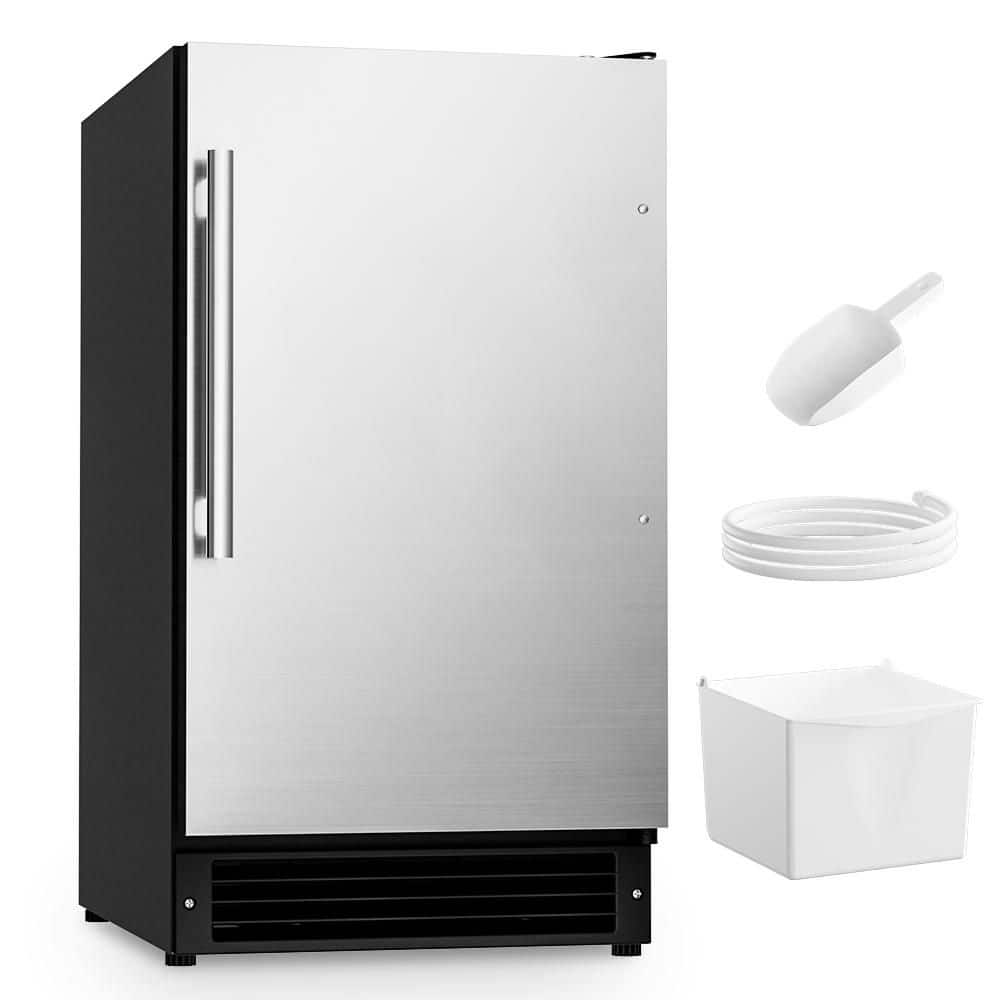 15 in. 22 lbs./Day Crescent Ice Commercial Freestanding/Built-In Ice Maker in Stainless Steel, 22 lbs. Storage, ETL