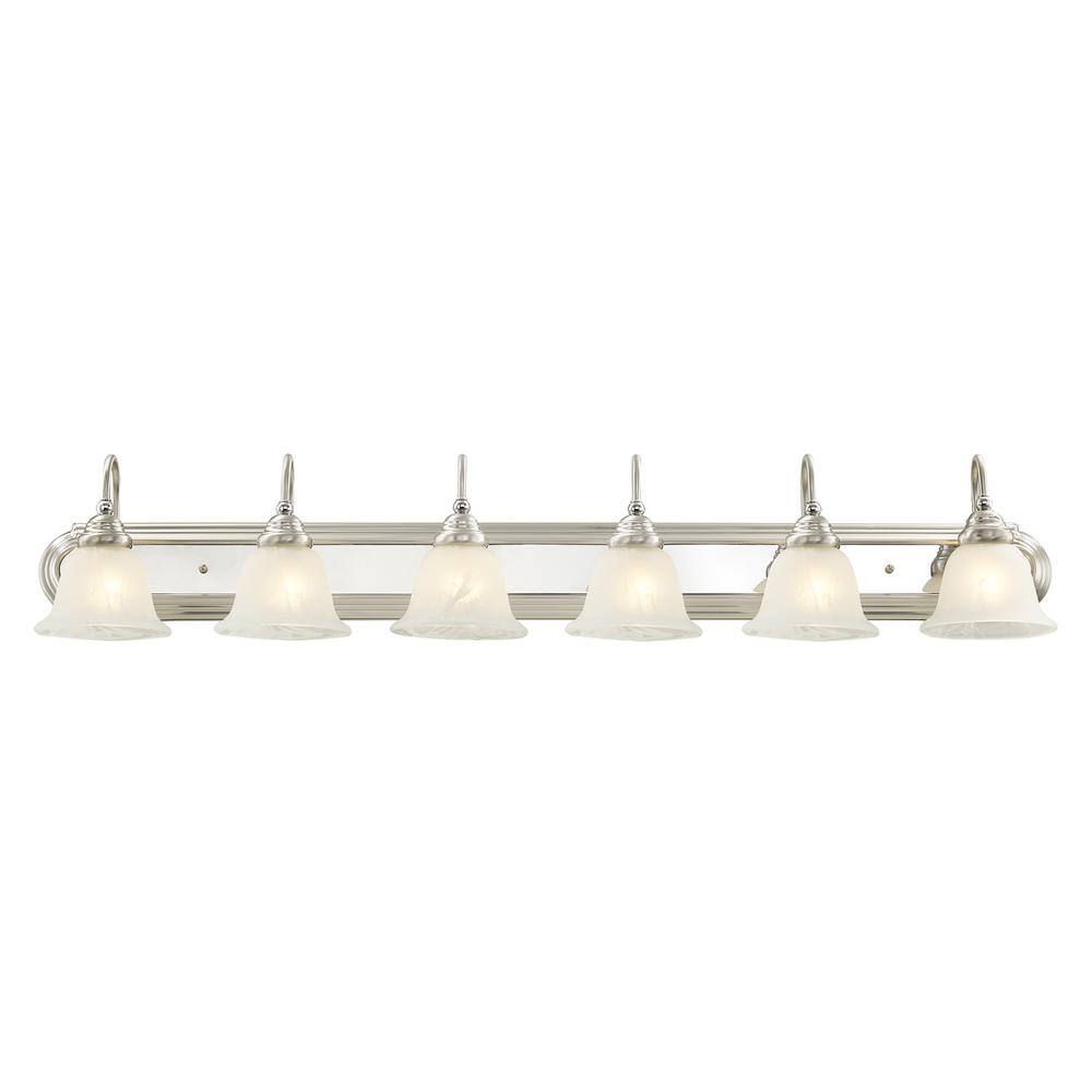 Belmont 48" Brushed Nickel and Chrome 6-Light Vanity Fixture