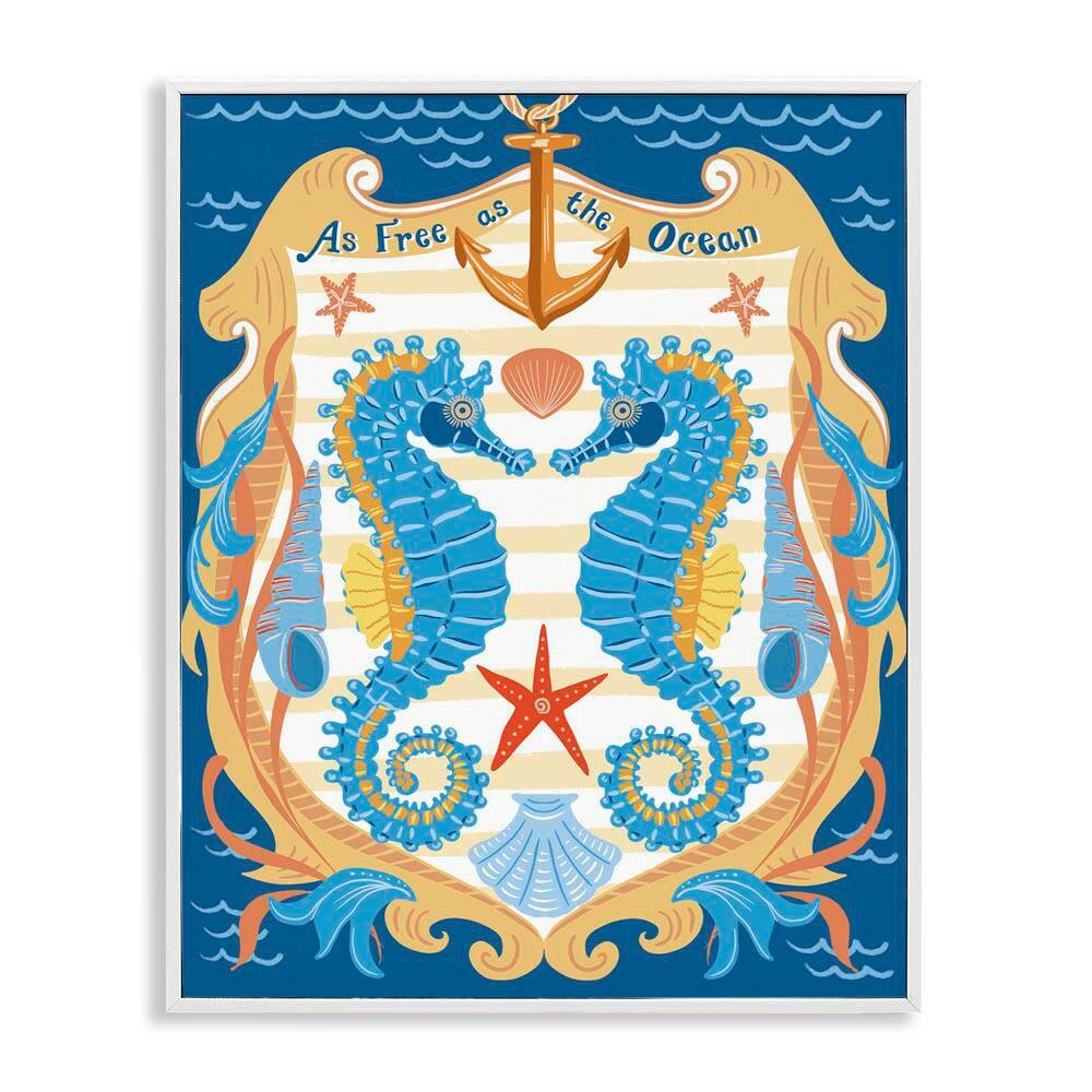 Free As Ocean Seahorses by Jo Reid White Framed Coastal Giclee Art Print 20 in. x 16 in. price history on PriceWatchPro