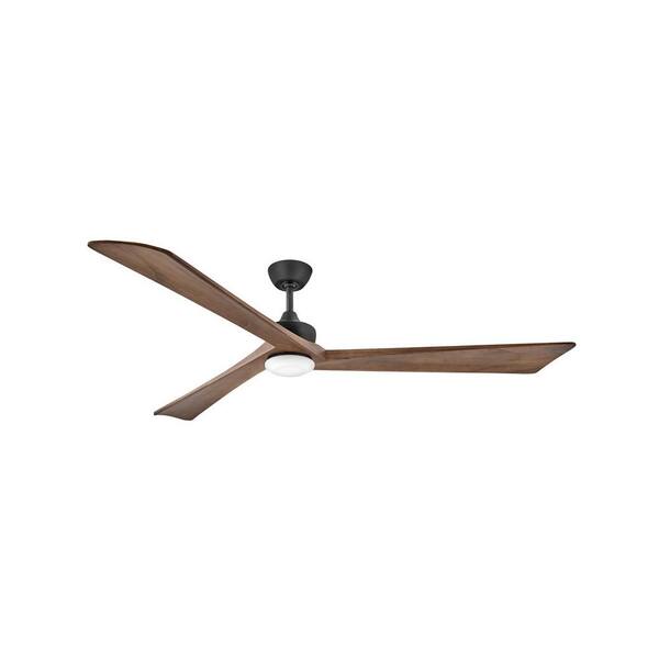 HINKLEY - Sculpt 80 in. Integrated LED Indoor/Outdoor Matte Black Ceiling Fan with Wall Switch
