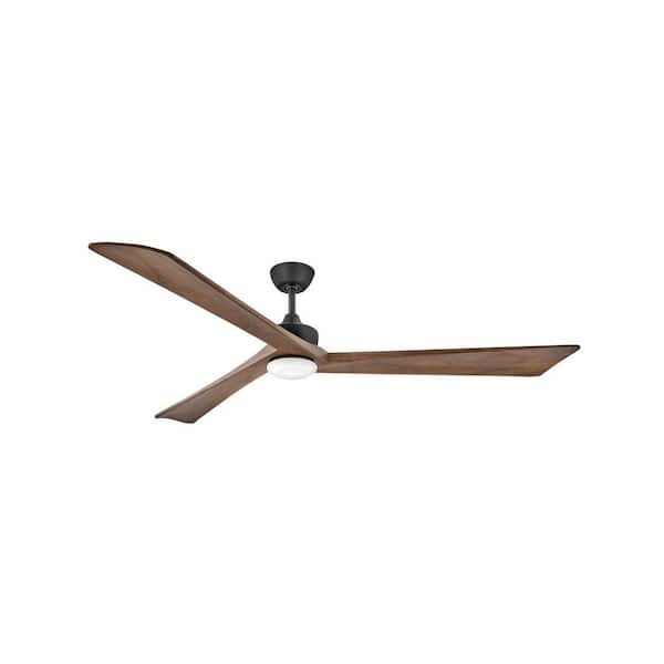 HINKLEY Sculpt 80 in. Integrated LED Indoor/Outdoor Matte Black Ceiling Fan with Wall Switch