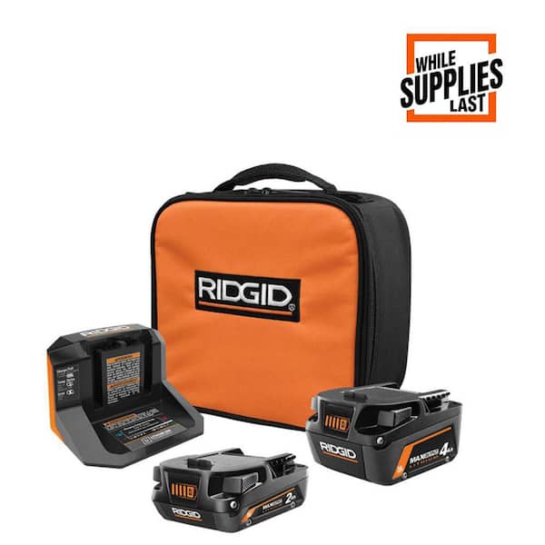18V MAX Output 4.0 Ah and 2.0 Ah Batteries with 18V Charger