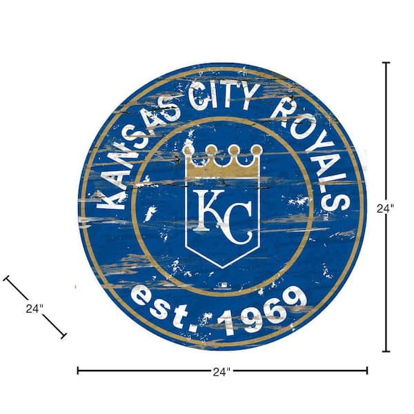 Fan Creations MLB Round Distressed Sign Kansas City Royals