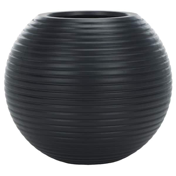 Mora Black Ficonstone/Cement Outdoor Planter (20.08 in. W x 17.52 in. H)
