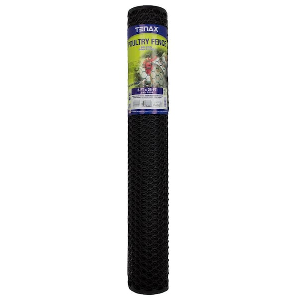 Tenax 3 ft. x 25 ft. Black Poultry Hex Fence