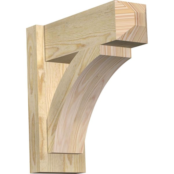 Ekena Millwork 6 in. x 16 in. x 16 in. Douglas Fir Thorton Craftsman Rough Sawn Outlooker