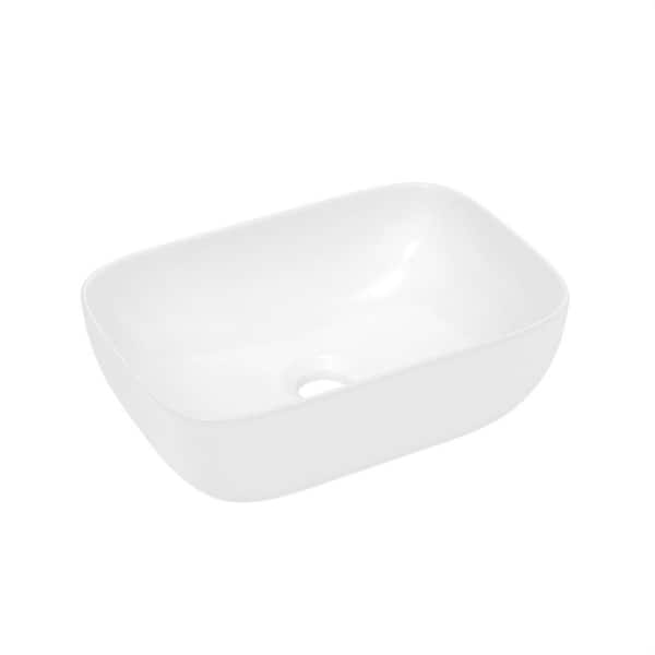 14.5 in. x 10 in. Bathroom Small Vessel Sink in White, Porcelain Ceramic Sink Bowl, Vanity Sink