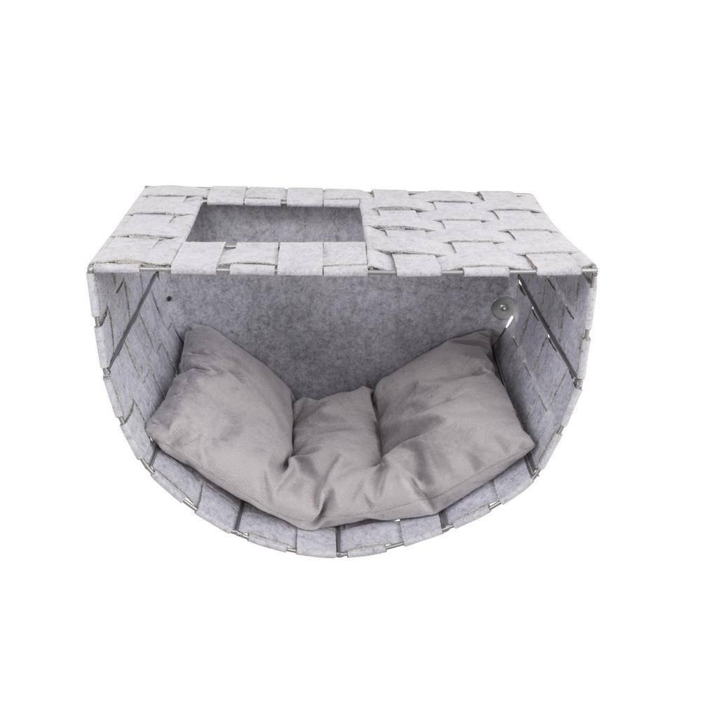 Frehi Light Gray Wall Mount Cat Tree Set with Condos and Perches